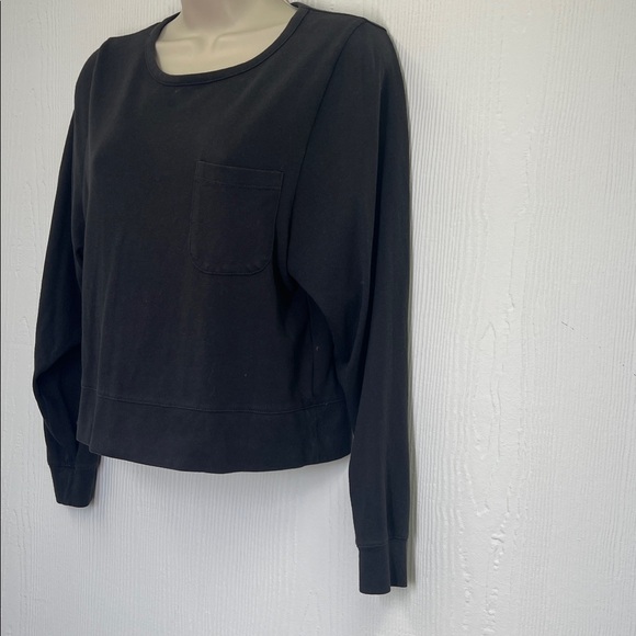 Madewell - Soft Fade Pocket Crewneck Long Sleeve Oversized Boxy Crop Size XS - Picture 4 of 9